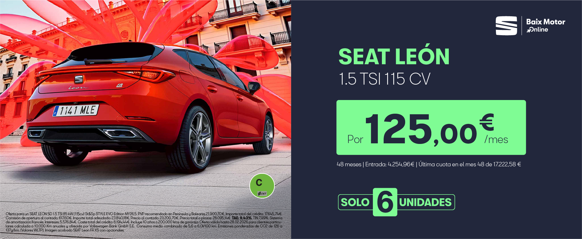 ¡Te está esperando! SEAT León por 125€/mes*